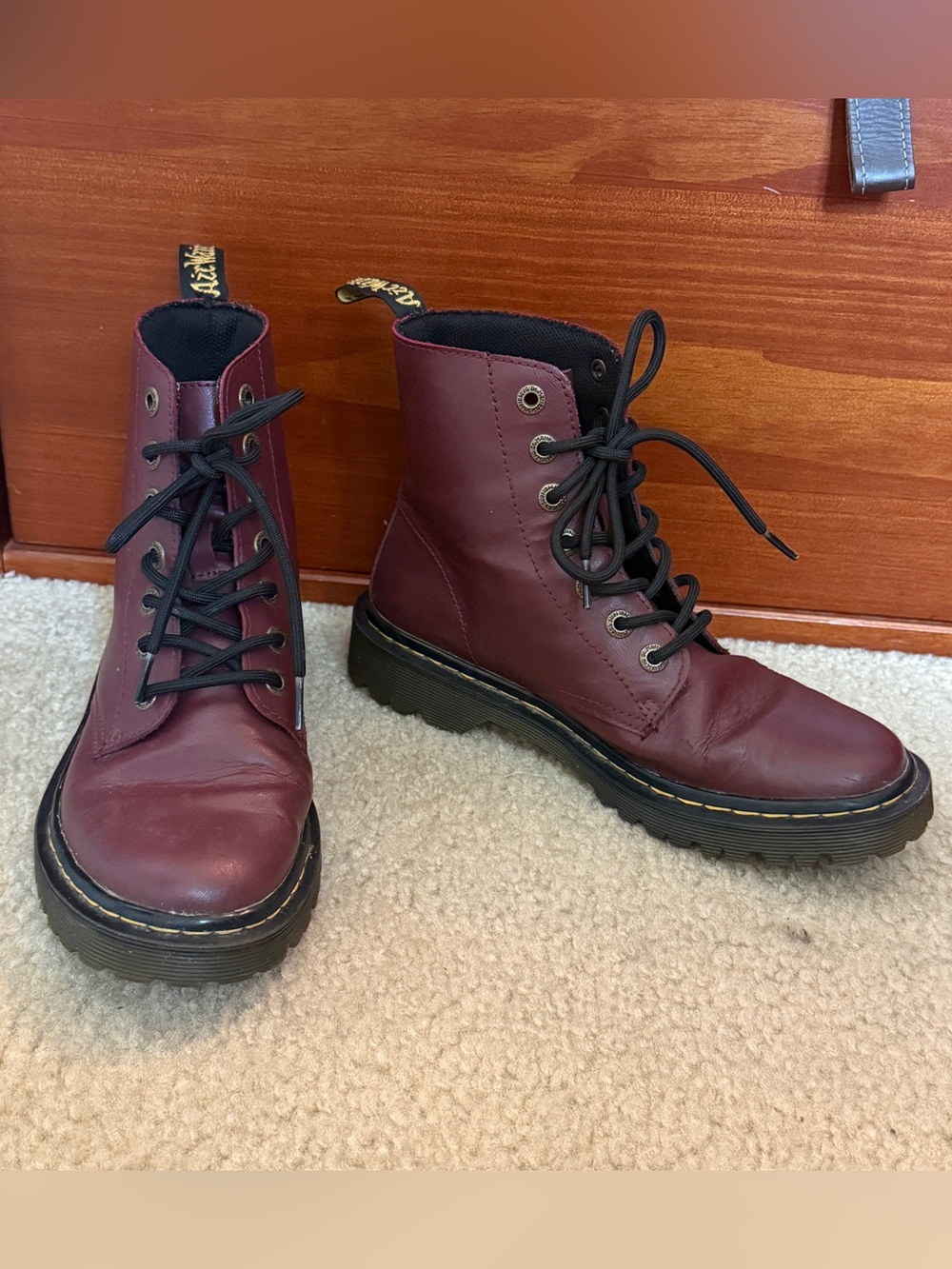 Women’s Dr. Martens Luana AW004 combat boots cherry red leather